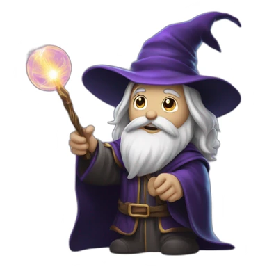 sorcery, wizard, holding a wand casting spell  sticker