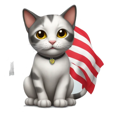 Cat with puerto flag shirt sticker