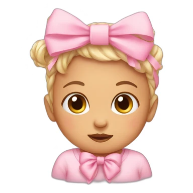 Newborn with a bow sticker