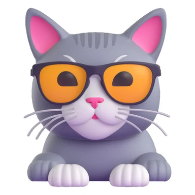 cat wearing sunglasses sticker