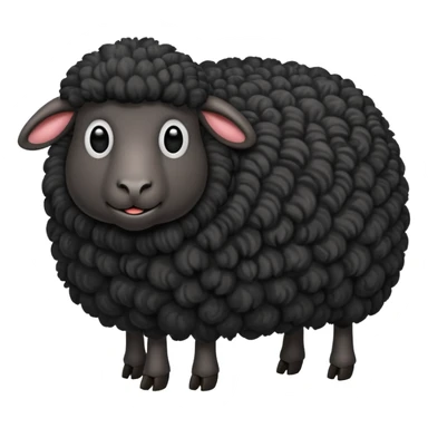 Oveja negra con el cuerpo entero de lado y cara graciosa  sticker