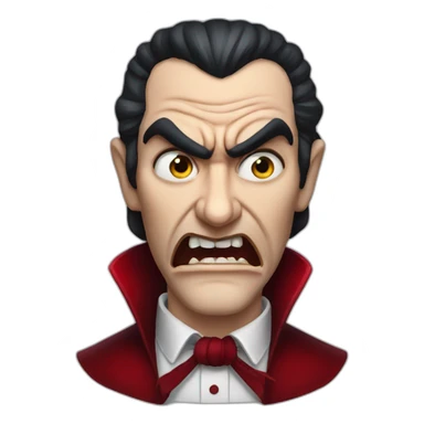 angry dracula hyperrealistic sticker