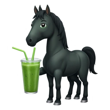 black horse character holding smoothie sticker