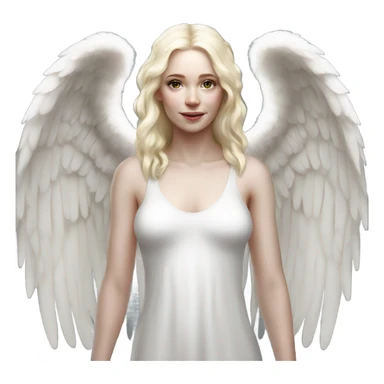Hyper Realistic pale angel full body with halo sticker