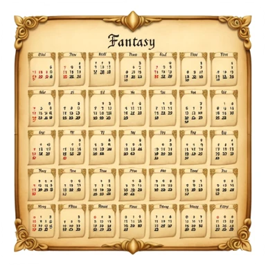  fantasy calendar page sticker