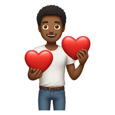 Guy holding 23 hearts sticker