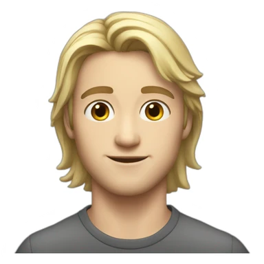 Handsome white boy almost 30 years old, black long hair sticker