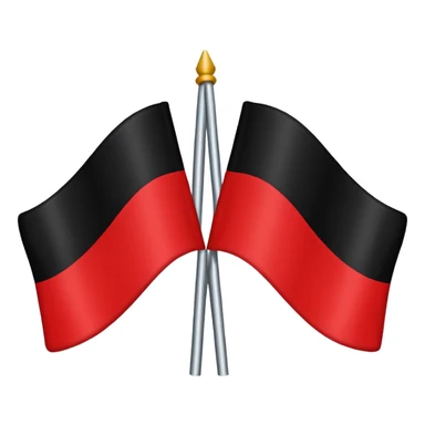 Creat an flag win red and black colour only colour not designs half in red and another half in black  by dividing equaly sticker