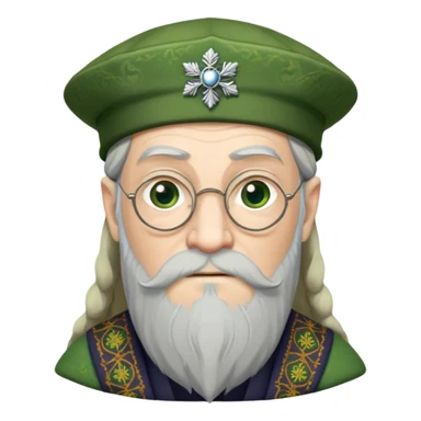 Dumbledore green scotland Tam o'shanter cap with decorative patterns sticker