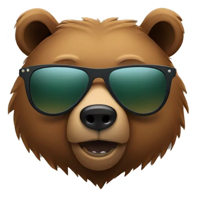 Grizzly bear with sunglasses  sticker
