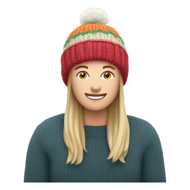 knitted winter hat sticker