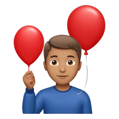 Man holding red balloon sticker