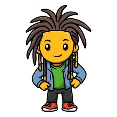 guy with dreadlocks sticker