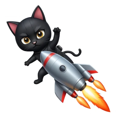 ninja cat piloting a rocket sticker