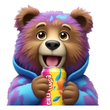 Blueberry bear on an Energy Drink  sticker