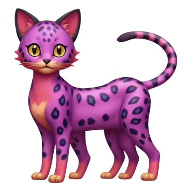 Gradients-colored realistic elegant lanky feminine cute pretty  Liepard-Purrloin-Litten-Sprigatito-Pokémon-fusion-creature (full body) sticker