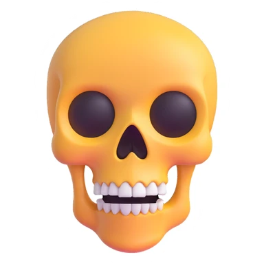surprised skull emoji, expressive face sticker
