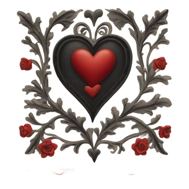 vintage valentine’s day card black red sticker