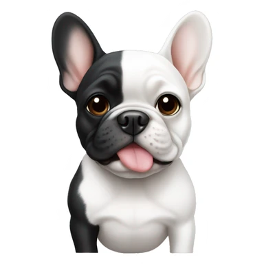 white and black frenchie sticker