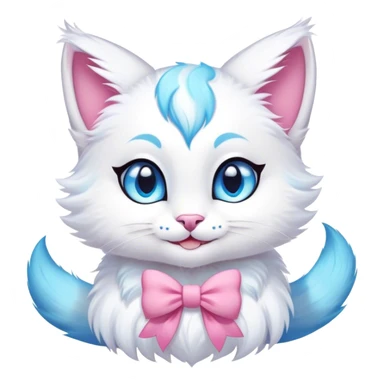 Kawaii bright fantasy ethereal anthro feline fursona animal creature sticker