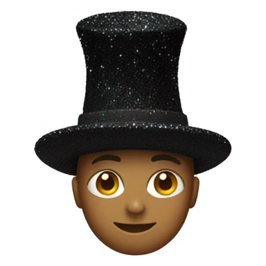 Black glittery hat sticker