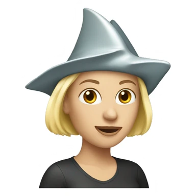 Blond woman with shark hat sticker