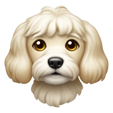 The maltipu dog is cream-colored sticker
