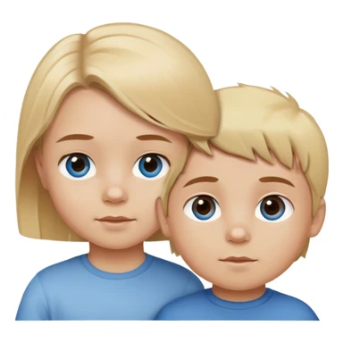 blonde toddler blue eyed with brother brown eyes brown hair sticker
