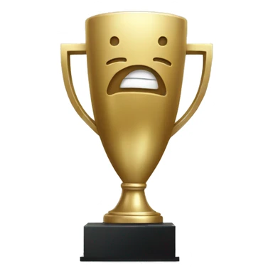 A trophy with a w form sticker