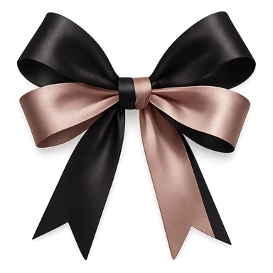 black and pink ribbon bow sticker