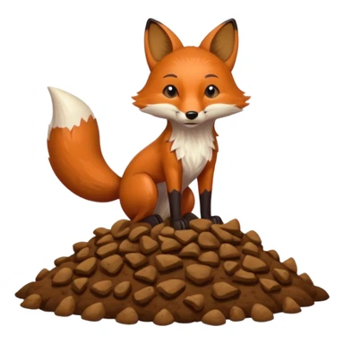 A fox makes a move on a poop  sticker