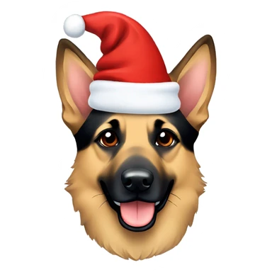 German shepherd with Santa hat sticker