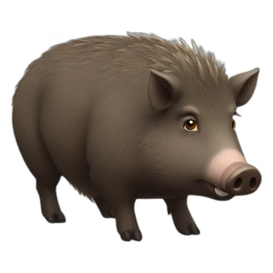 Fatty small round wild boar sticker