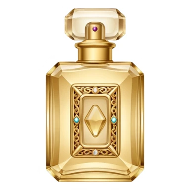 beige luxury perfume covered in jewelry sticker