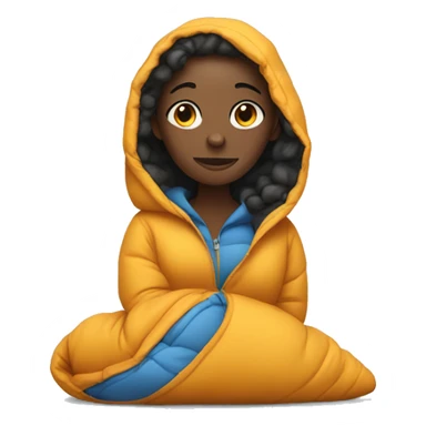 Black girl in sleeping bag full body sticker