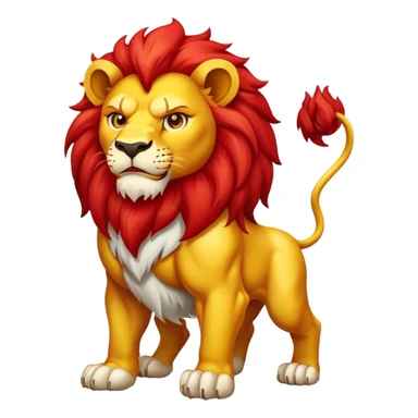 Sarı kırmızı aslan sticker