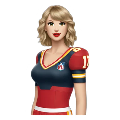Taylor Swift wearing Travis Kelce's jersey sticker