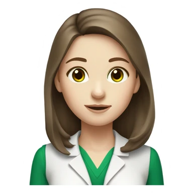 Nutritionist girl brown hair pale skin green eyes  sticker