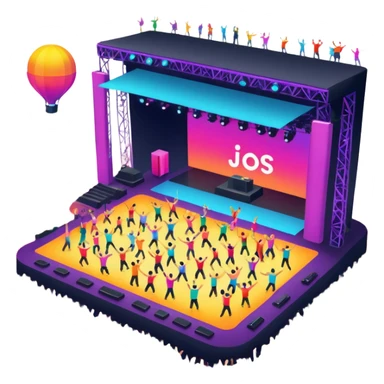 electronic music festival stage from air sticker