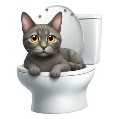 Cat sitting on toilet sticker