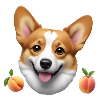 corgi with peaches  sticker