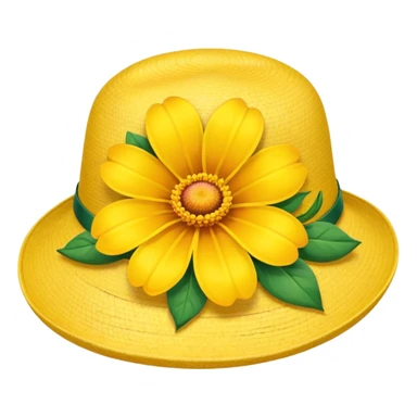 yellow flower on a hat sticker