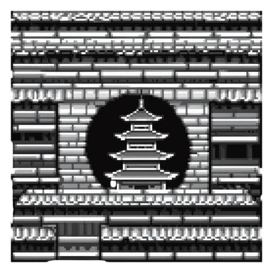 japanese pagoda building tile for ninja game sticker
