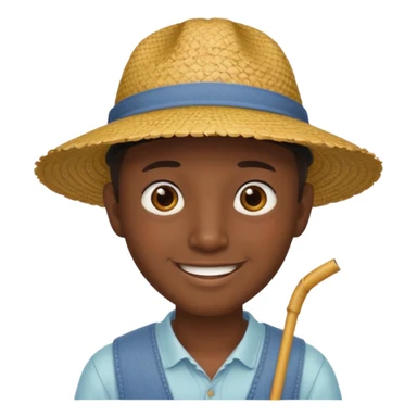 Chinese guy stereotype with straw hat and little eyes sticker