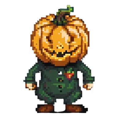 A pumpkin walking in the city sticker