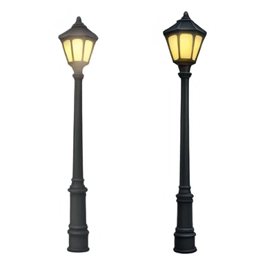 Realistic full length lit lamp post isolated.  sticker