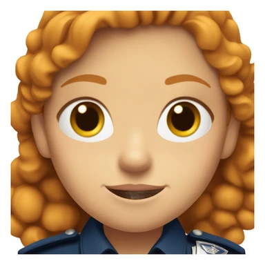 face of ginger girl police officer teen cute blue uniform  policia badge brown eyes sticker