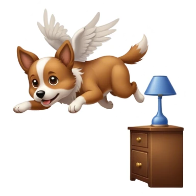 Dog flying around the house  sticker
