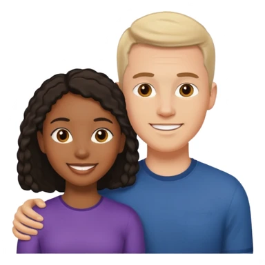 mixte couple black girl , white man sticker
