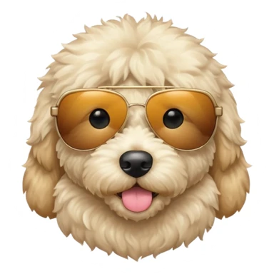 Mini goldendoodle wearing sunglasses sticker